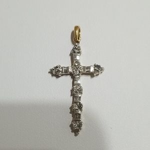 10k Gold Diamond Cross Pendant